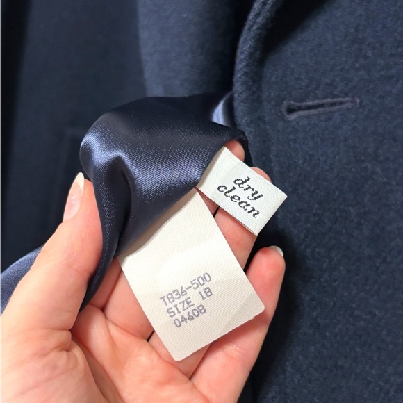 Pendleton Classic Navy Blue 100% Wool Pea Coat Car Coat Blazer Size 18 - Picture 7 of 8